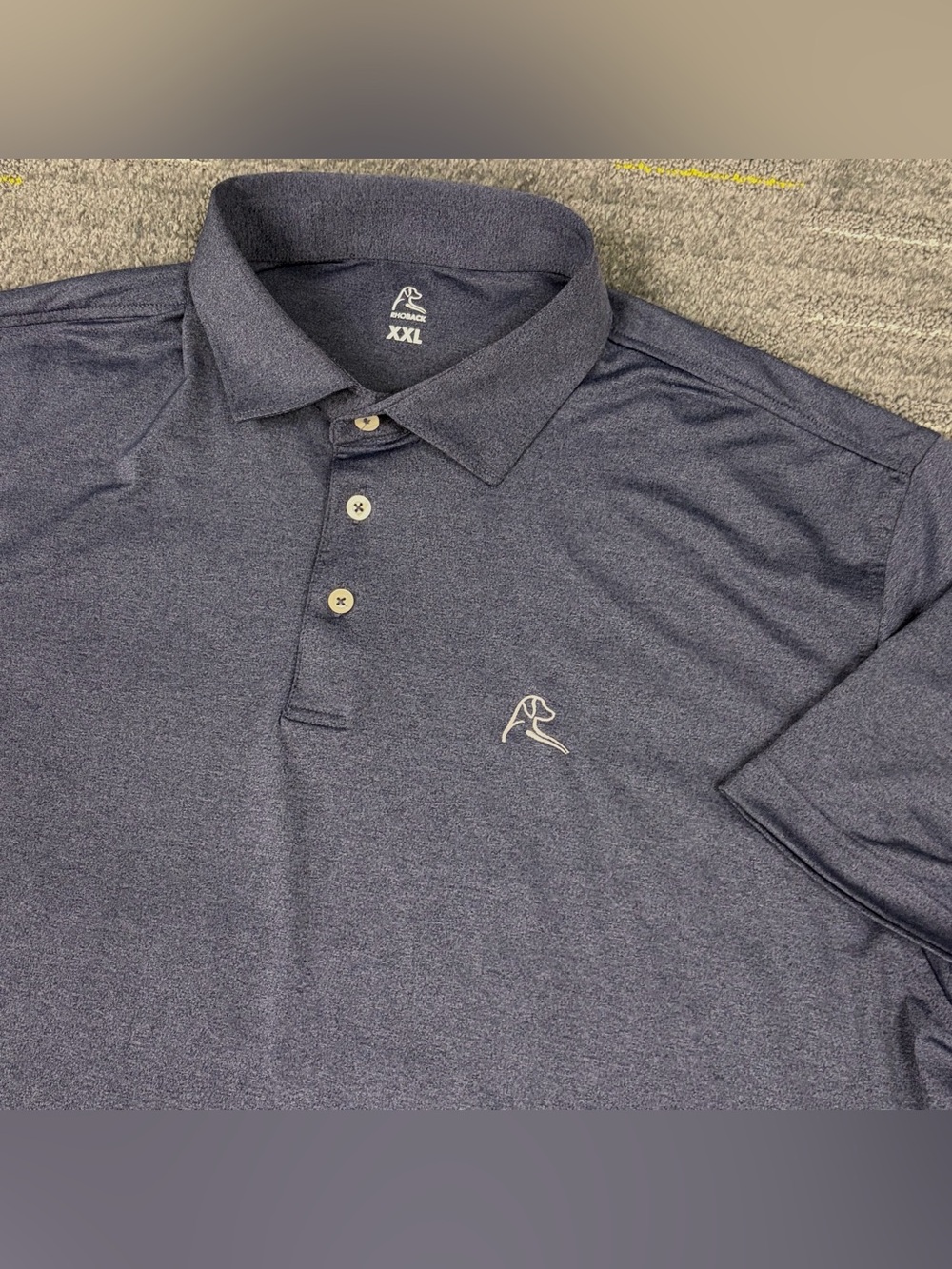 Rhoback Performance Golf Polo Shirt Mens XXL Blue Short Sleeve Casual Preppy